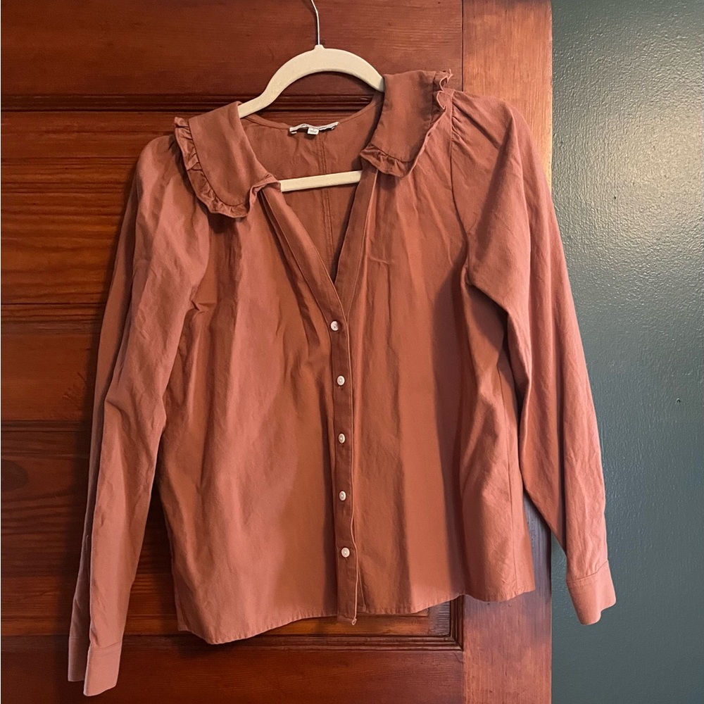 Madewell blouse, soft orange, size small